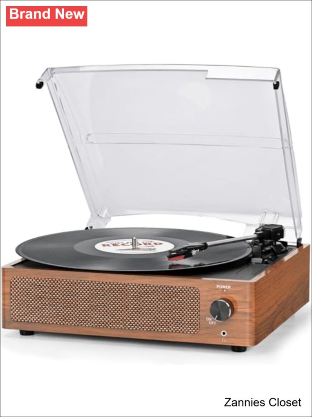 ✨ Seasonlife Vinyl Record Player with Speakers Retro Brown Vintage Turntable